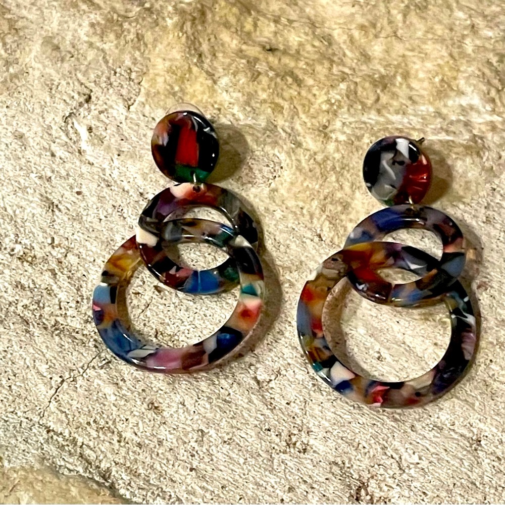 Colorful hoop earrings